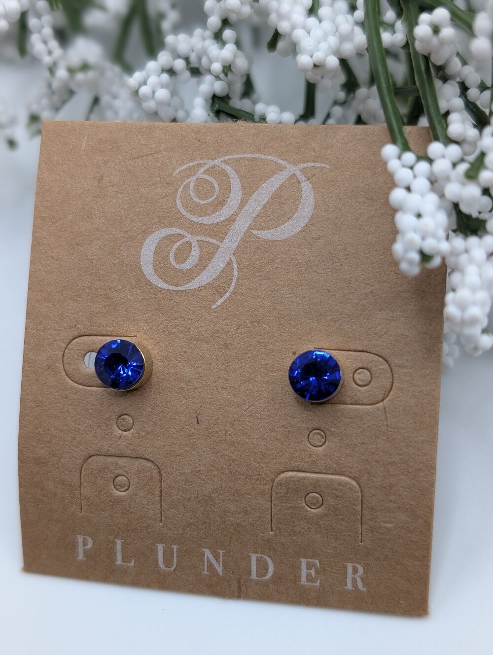 Plunder Cobalt Blue Crystal Stud Earrings